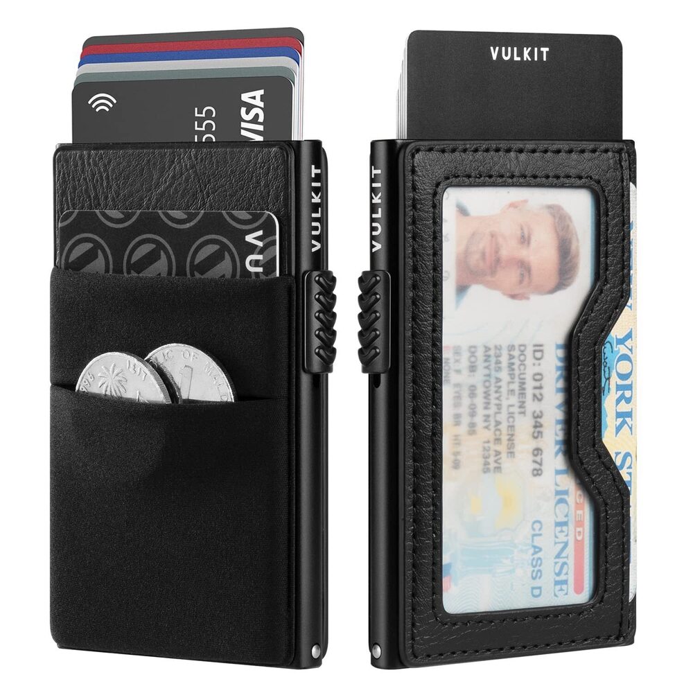 6594 Minimalist Wallet with ID Window & EDC Pocket Pop Up Card Holder RFID